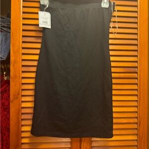 Very small black tube mini dress